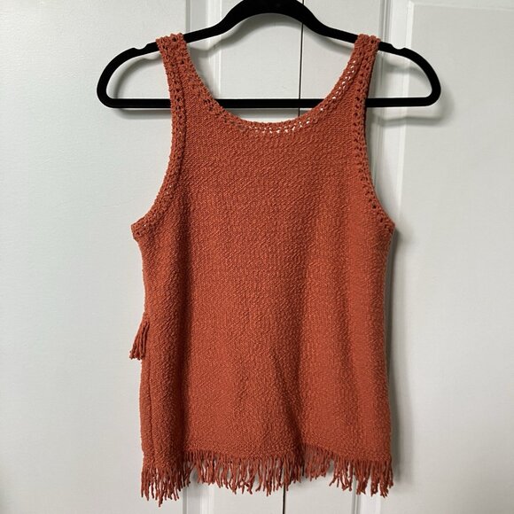 Anthropologie Akemi + Kin Fringe Tank Womens XS Knit Boho Minimalist - Picture 5 of 7